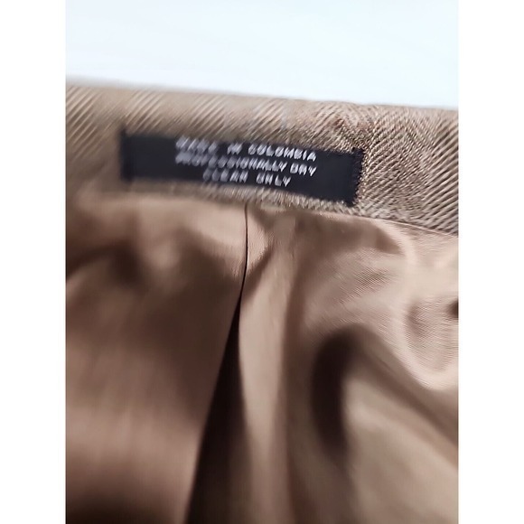 VERSINI Sport Coat Size 44R Silk Blend Blazer Shepherd's Check‎ Tan - Picture 7 of 13